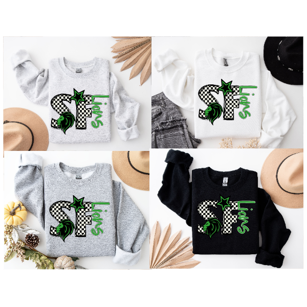 Black & White Checkered School Spirit - South Fayette Crewneck