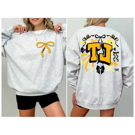 Black & Yellow Coquette Bows Crewneck - TJ Jaguars