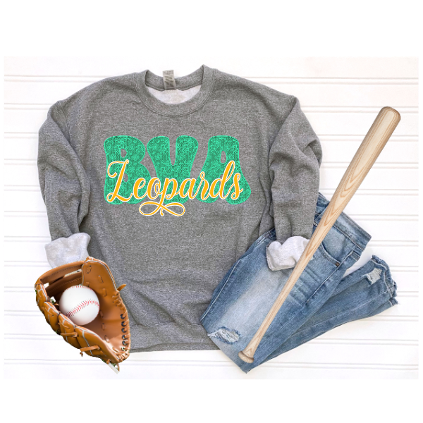 Chantilly Lace - BVA Green Letters Crewneck