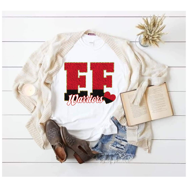 Printed School Spirit Varsity Letters - EF Tshirt