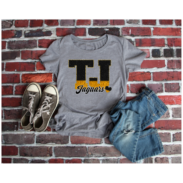 Printed School Spirit Varsity Letters - TJ Tshirt