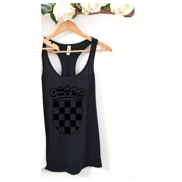 Croatian Black on Black Next Level Tank Top