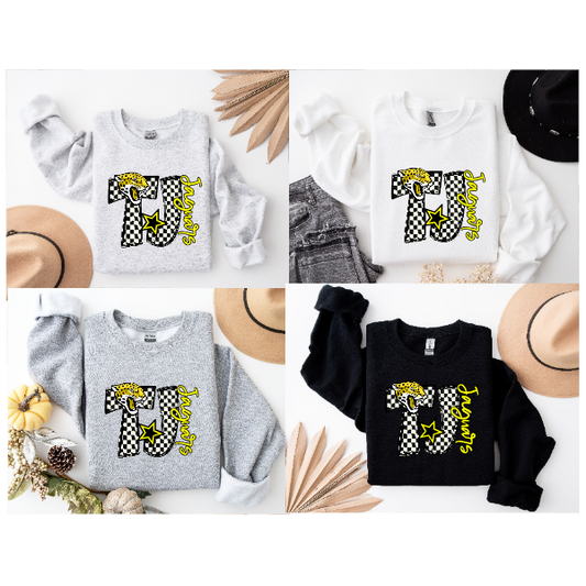 Black & White Checkered School Spirit - TJ Crewneck