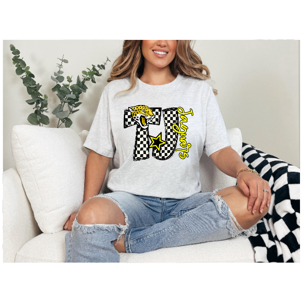 Black & White Checkered School Spirit - TJ Tshirt