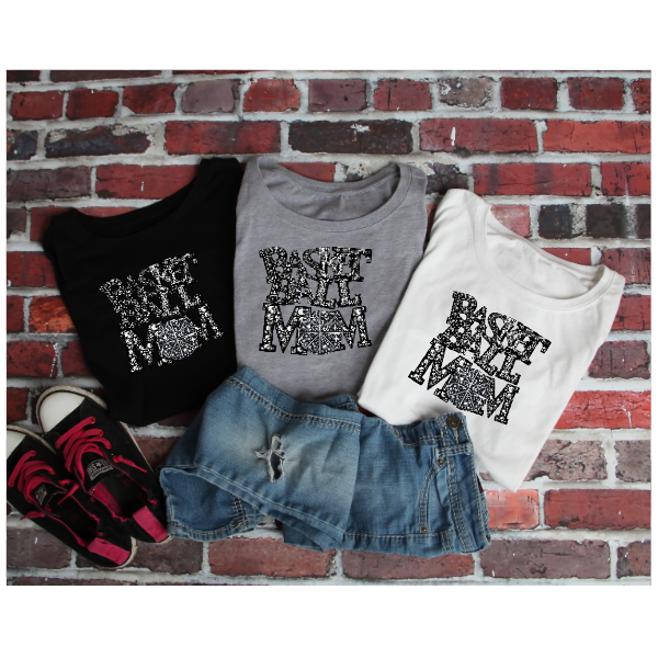 Basketball Mom Rhinestone Tshirt