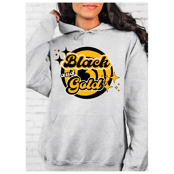Black & Gold Retro Hoodie