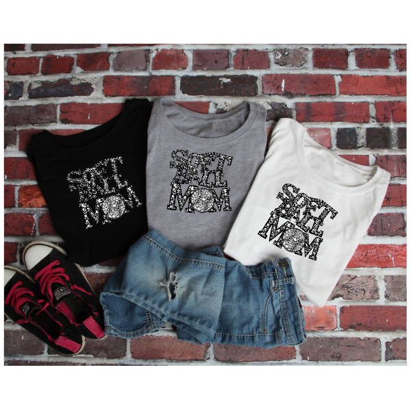 Softball Mom Rhinestone Tshirt