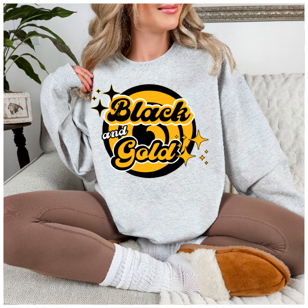 Black & Gold Retro Crewneck