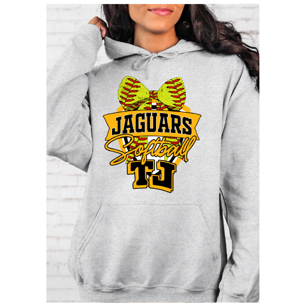 TJ Softball Crest Hoodie - Softball Bow