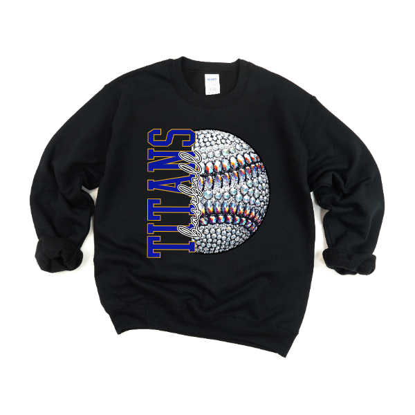 Baseball Glitter Sparkles - Crewneck West Mifflin Titans