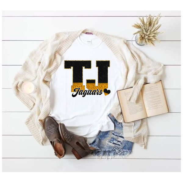 Printed School Spirit Varsity Letters - TJ Tshirt