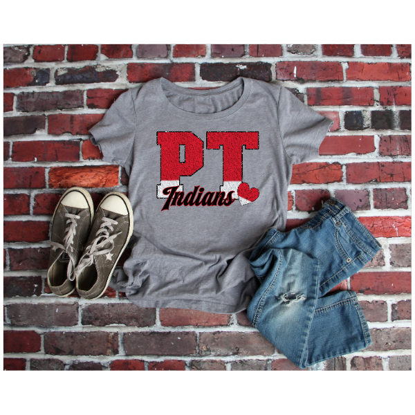Printed School Spirit Varsity Letters - Peters Township Tshirt