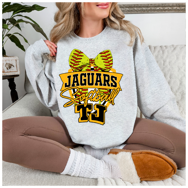 TJ Softball Crest Crewneck - Softball Bow