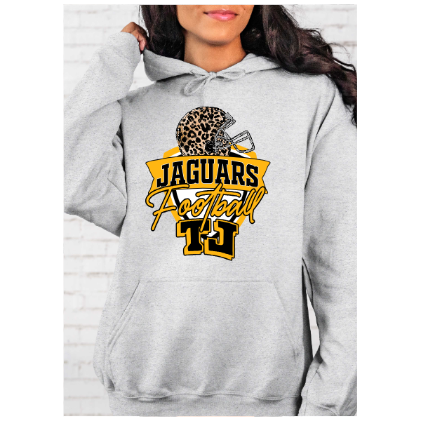 TJ Football Crest Hoodie - Leopard Football Helmet