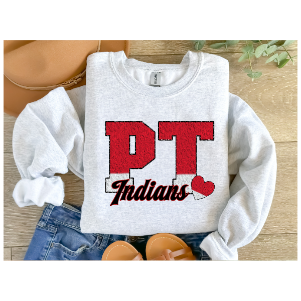 Printed School Spirit Varsity Letters - Moon Crewneck (Not Pictured)