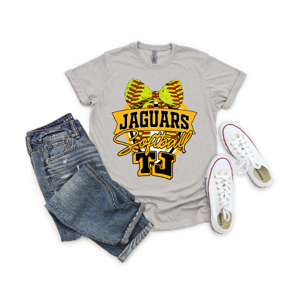 TJ Softball Crest Tshirt - Softball Bow