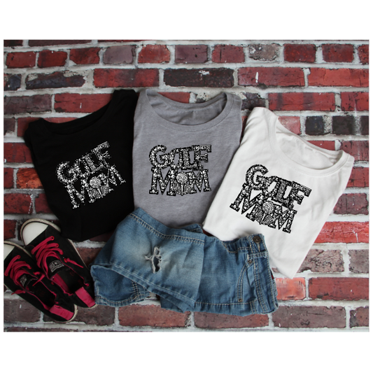 Golf Mom Rhinestone Tshirt