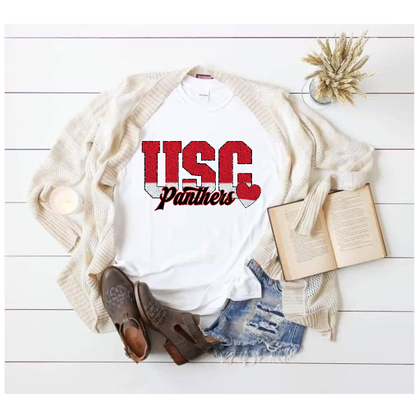 Printed School Spirit Varsity Letters - USC Tshirt