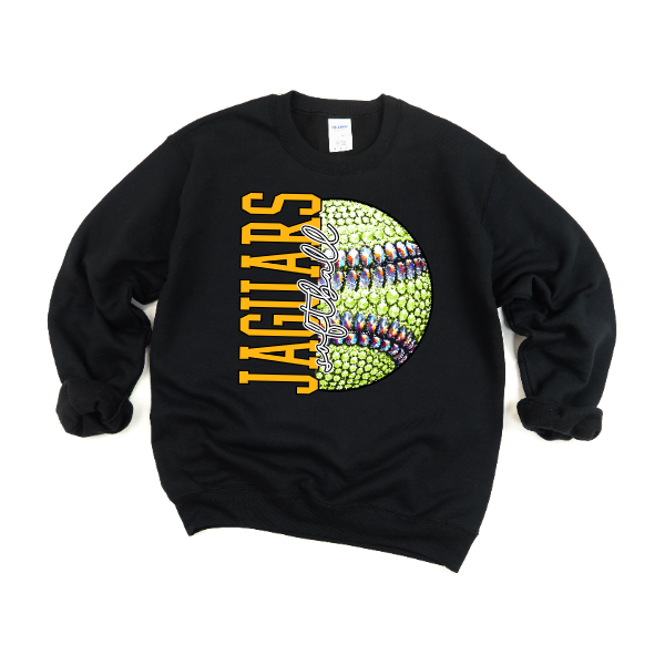 Softball Glitter Sparkles - Jaguars Crewneck