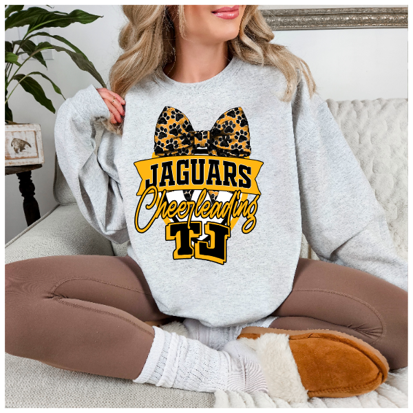 TJ Cheerleading Crest Crewneck - Paw Print Bow