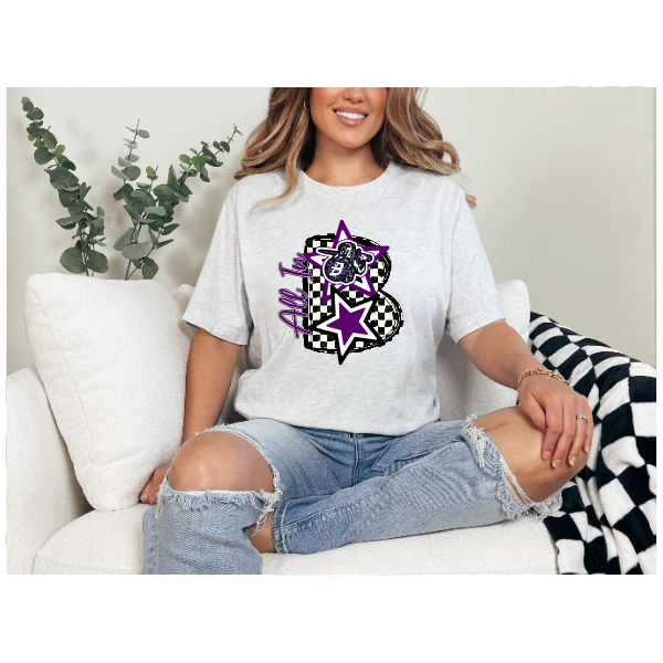 Black & White Checkered School Spirit - Moon Tshirt (Not Pictured)