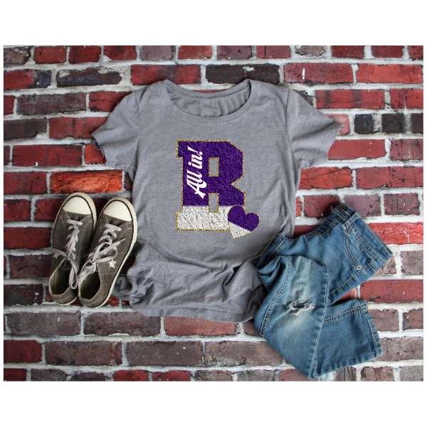 Printed School Spirit Varsity Letters - Moon Tshirt (Not Pictured)