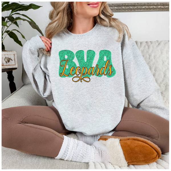 Chantilly Lace - BVA Green Letters Crewneck