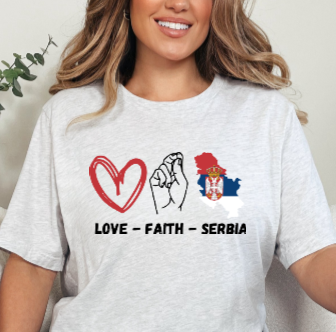Love, Faith, Serbia - Tshirt