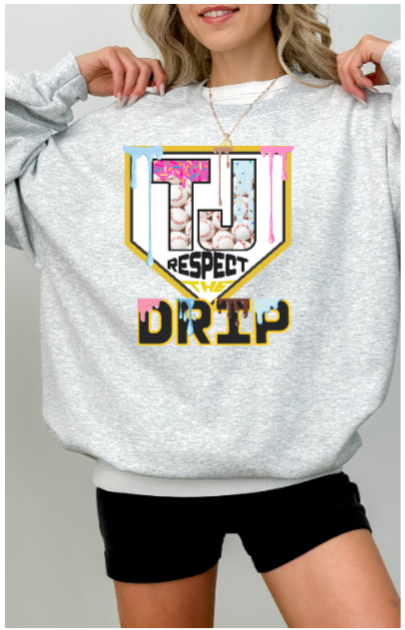 Respect the Drip Crewneck - Baseball Baldwin