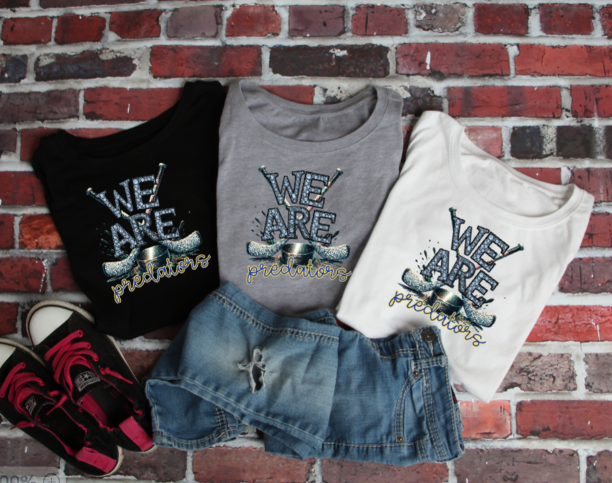 We Are - Jeweled Hockey Crewneck Predators
