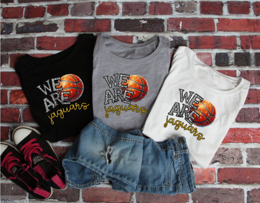 We Are - Jeweled Basketball TSHIRT Jaguars