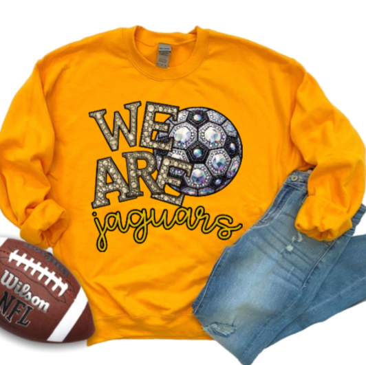 We Are - Jeweled Soccer TSHIRT Jaguars