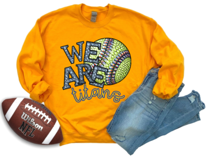 We Are - Jeweled Softball Titans Crewneck