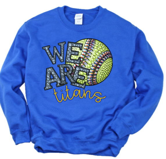 We Are - Jeweled Softball Titans Crewneck