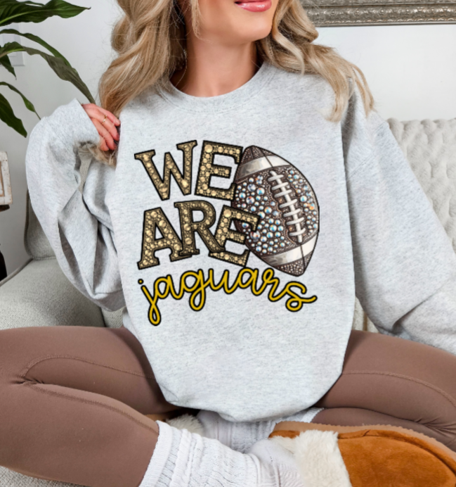 We Are - Jeweled Football TSHIRT Jaguars