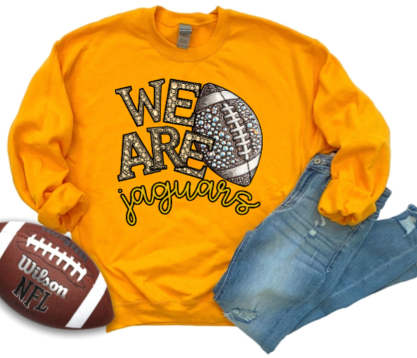 We Are - Jeweled Football TSHIRT Jaguars