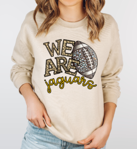 We Are - Jeweled Football TSHIRT Jaguars