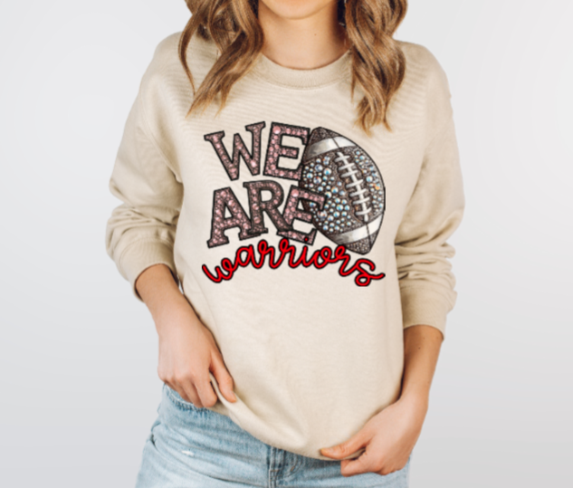 We Are - Jeweled Football TSHIRT Warriors