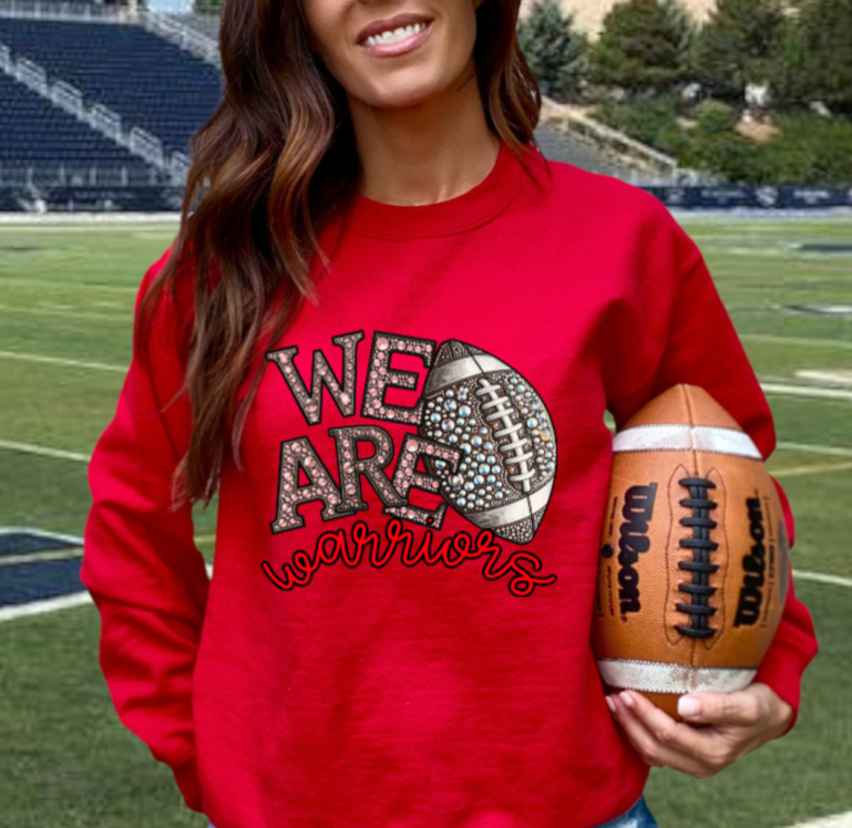 We Are - Jeweled Football TSHIRT Warriors