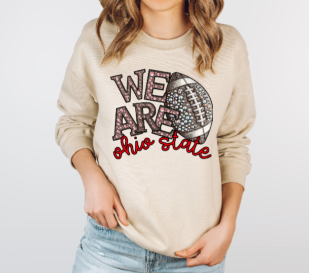 We Are - Jeweled Football TSHIRT OSU