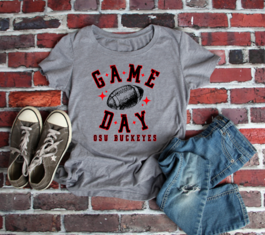Game Day Football Sketch - Buckeye TSHIRT