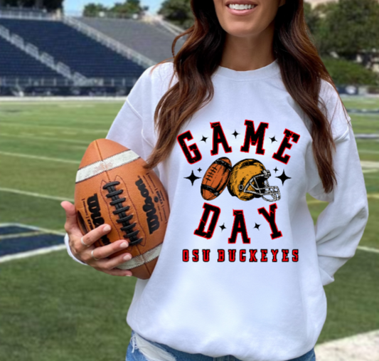 Game Day Football Vintage - Buckeye CREWNECK