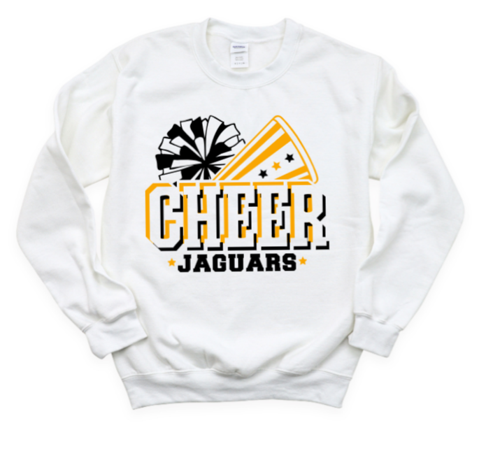 Cheer Mascot Pom & Megaphone - TJ Jaguars Crewneck