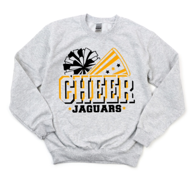 Cheer Mascot Pom & Megaphone - TJ Jaguars Crewneck