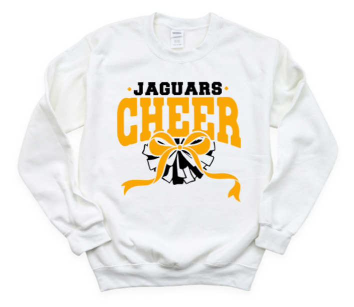 Cheer Mascot Pom & Bow- TJ Jaguars Crewneck