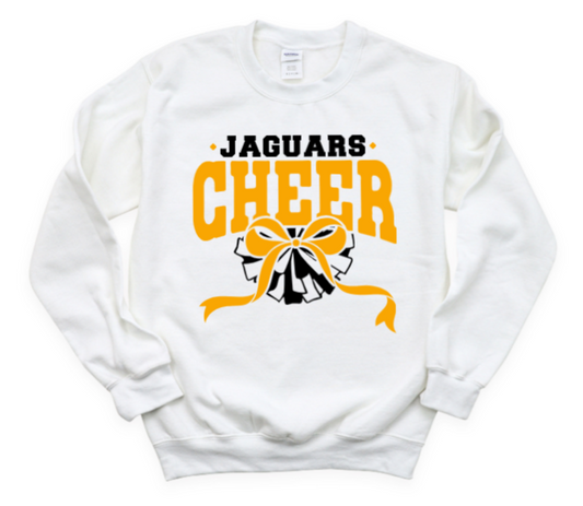 Cheer Mascot Pom & Bow- TJ Jaguars Crewneck
