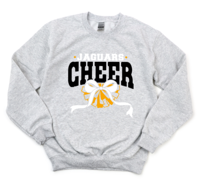 Cheer Mascot Pom & Bow- TJ Jaguars Crewneck