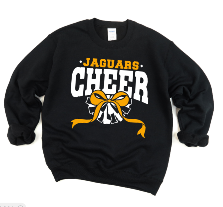 Cheer Mascot Pom & Bow- TJ Jaguars Crewneck