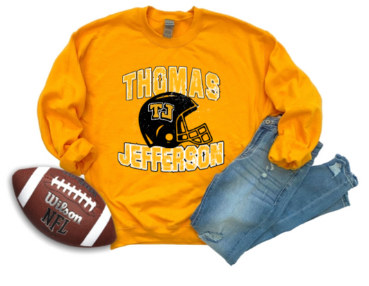 Distressed Football - TJ Jaguars Crewneck