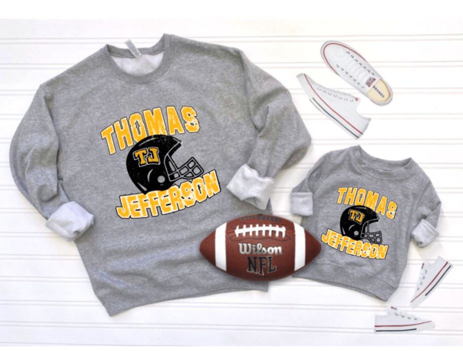 Distressed Football - TJ Jaguars Crewneck